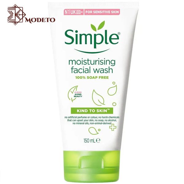 ژل شستشو پوست حساس سیمپل مدل Moisturising حجم 150 میل