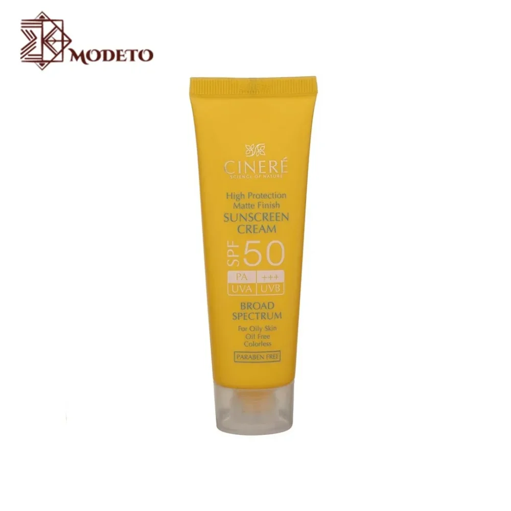 کرم ضد آفتاب بی رنگ سینره مناسب پوست چرب +SPF50