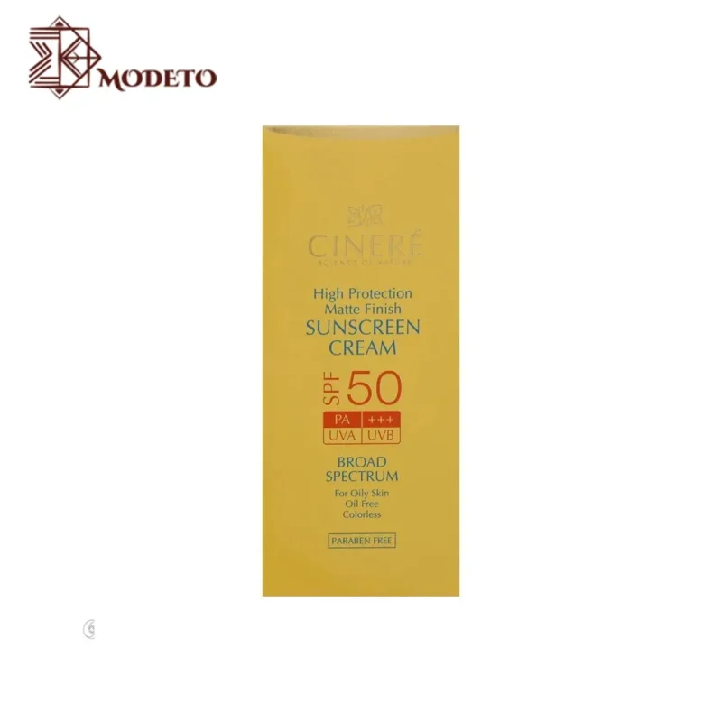 کرم ضد آفتاب بی رنگ سینره مناسب پوست چرب +SPF50