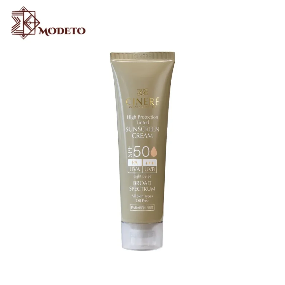 کرم ضد افتاب رنگی سینره فاقد چربی SPF50