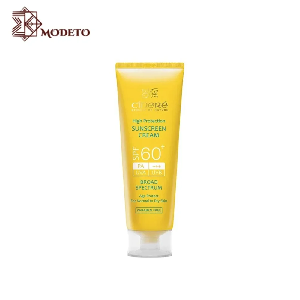 کرم ضد آفتاب سینره بی رنگ مناسب پوست معمولی تا خشک SPF60