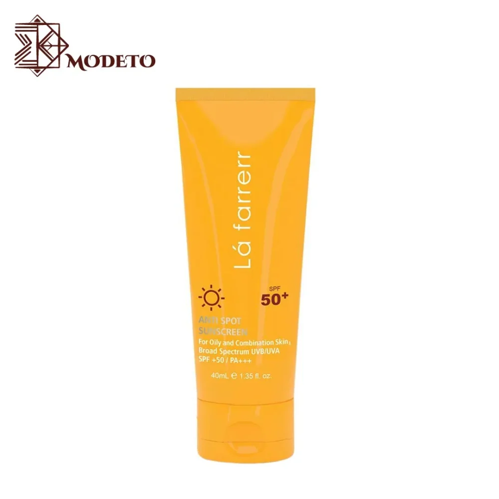 کرم ضد آفتاب و ضد لک بی رنگ لافارر پوست چرب مختلط +SPF50