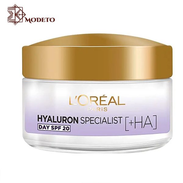 کرم روز ضد چروک هیالورونیک اسید لورال مدل Hyaluron specialist SPF 20 حجم 50 میل