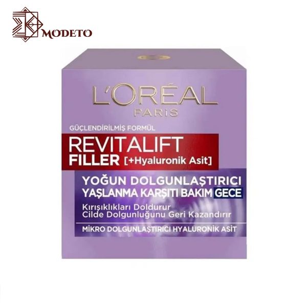 کرم شب ضد چروک بالای 40 سال لورال مدل Revitalift Filler حجم 50 میل